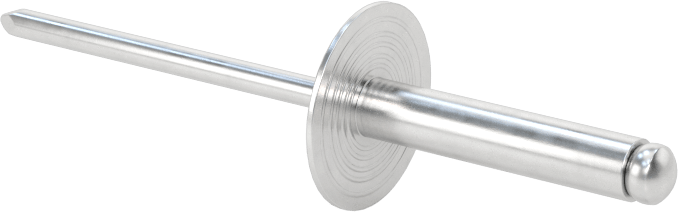 Alüminyum Mandrelli Alüminyum Kör Perçinler, Büyük Çaplı Kubbe Başlı, 3/16" Çap, 0,626“-0,75” Kalınlık için