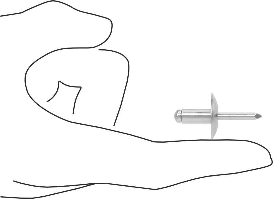 Alüminyum Mandrelli Alüminyum Kör Perçinler, Büyük Çaplı Kubbe Başlı, 1/4" Çap, 0,126“-0,25” Kalınlık için