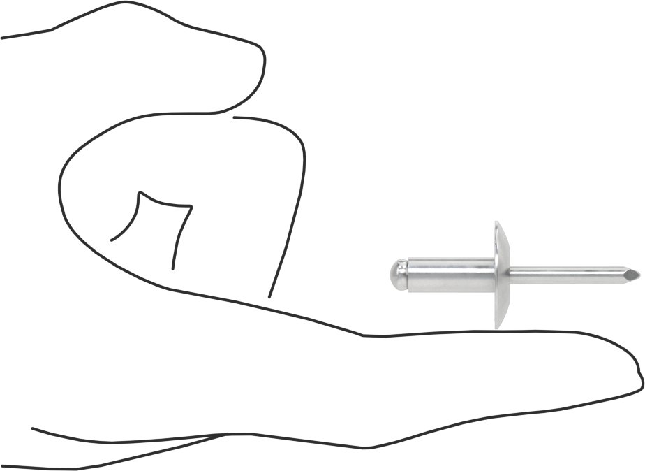 Alüminyum Mandrelli Alüminyum Kör Perçinler, Büyük Çaplı Kubbe Başlı, 1/4" Çap, 0,251“ - 0,375” Kalınlık için