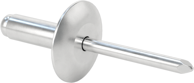 Alüminyum Mandrelli Alüminyum Kör Perçinler, Büyük Çaplı Kubbe Başlı, 1/4" Çap, 0,376“-0,5” kalınlık için