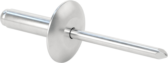 Alüminyum Mandrelli Alüminyum Kör Perçinler, Büyük Çaplı Kubbe Başlı, 1/4" Çap, 0,501“-0,625” Kalınlık için