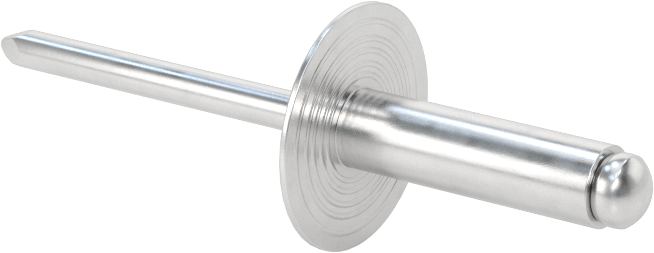 Alüminyum Mandrelli Alüminyum Kör Perçinler, Büyük Çaplı Kubbe Başlı, 1/4" Çap, 0,501“-0,625” Kalınlık için