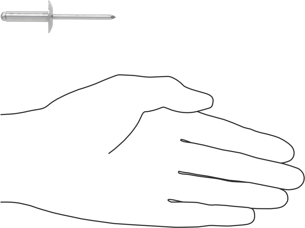 Alüminyum Mandrelli Alüminyum Kör Perçinler, Büyük Çaplı Kubbe Başlı, 1/4" Çap, 0,626“-0,75” Kalınlık için