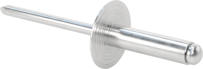Alüminyum Mandrelli Alüminyum Kör Perçinler, Büyük Çaplı Kubbe Başlı, 1/4" Çap, 0,626“-0,75” Kalınlık için