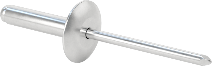 Alüminyum Mandrelli Alüminyum Kör Perçinler, Büyük Çaplı Kubbe Başlı, 1/4" Çap, 0,751“-0,875” kalınlık için