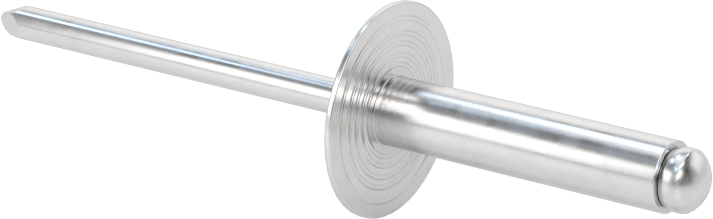 Alüminyum Mandrelli Alüminyum Kör Perçinler, Büyük Çaplı Kubbe Başlı, 1/4" Çap, 0,751“-0,875” kalınlık için