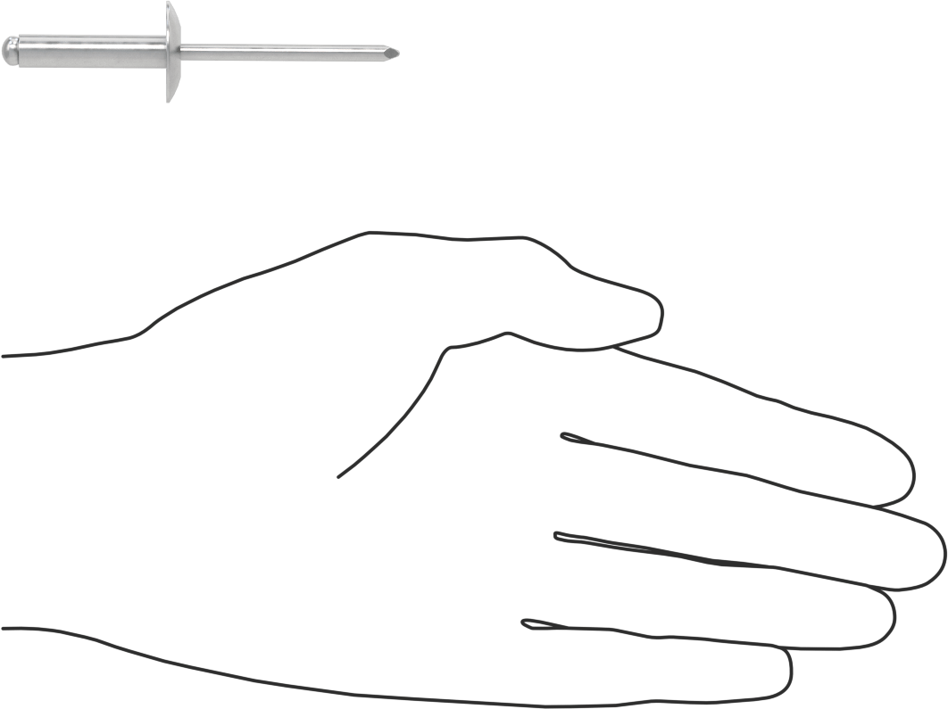 Alüminyum Mandrelli Alüminyum Kör Perçinler, Büyük Çaplı Kubbe Başlı, 1/4" Çap, 0,751“-0,875” kalınlık için