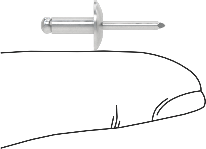 Alüminyum Mandrelli Alüminyum Kör Perçinler, Büyük Çaplı Kubbe Başlı, 1/8" Çap, 0,126“-0,187” Kalınlık için