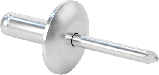 Alüminyum Mandrelli Alüminyum Kör Perçinler, Büyük Çaplı Kubbe Başlı, 1/8" Çap, 0,126“-0,187” Kalınlık için
