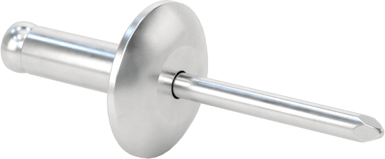 Alüminyum Mandrelli Alüminyum Kör Perçinler, Büyük Çaplı Kubbe Başlı, 1/8" Çap, 0,188“-0,25” kalınlık için
