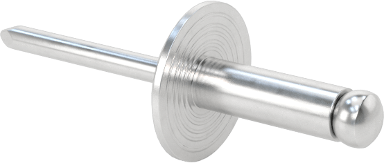 Alüminyum Mandrelli Alüminyum Kör Perçinler, Büyük Çaplı Kubbe Başlı, 1/8" Çap, 0,188“-0,25” kalınlık için
