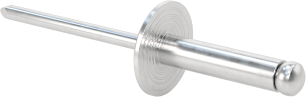 Alüminyum Mandrelli Alüminyum Kör Perçinler, Büyük Çaplı Kubbe Başlı, 1/8" Çap, 0,313“ - 0,375” Kalınlık için
