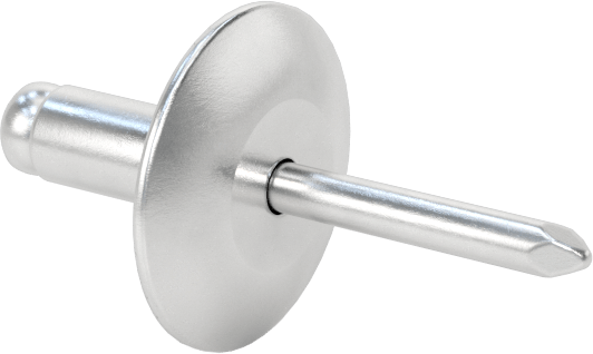 Alüminyum Mandrelli Alüminyum Kör Perçinler, Büyük Çaplı Kubbe Başlı, 3/16" Çap, 0,126“-0,25” Kalınlık için