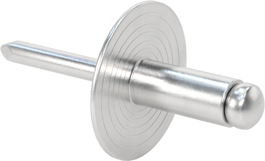 Alüminyum Mandrelli Alüminyum Kör Perçinler, Büyük Çaplı Kubbe Başlı, 3/16" Çap, 0,126“-0,25” Kalınlık için