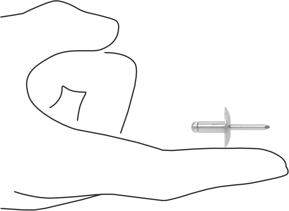 Alüminyum Mandrelli Alüminyum Kör Perçinler, Büyük Çaplı Kubbe Başlı, 3/16" Çap, 0,126“-0,25” Kalınlık için