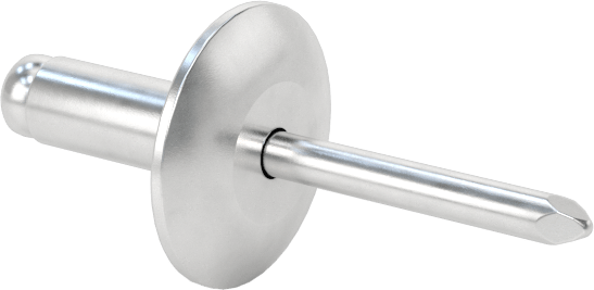 Alüminyum Mandrelli Alüminyum Kör Perçinler, Büyük Çaplı Kubbe Başlı, 5/32" Çap, 1/8“-0,25” Kalınlık için