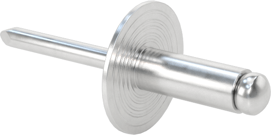 Alüminyum Mandrelli Alüminyum Kör Perçinler, Büyük Çaplı Kubbe Başlı, 5/32" Çap, 1/8“-0,25” Kalınlık için