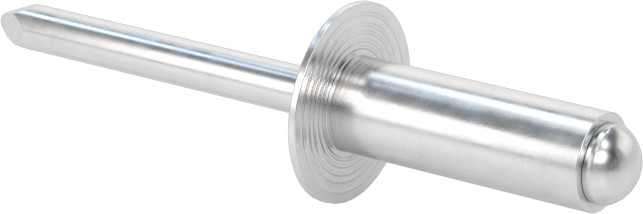 Alüminyum Mandrelli Alüminyum Kör Perçinler, Kubbeli Başlık, 1/4" Çap, 0,376 inç - 0,5 inç malzeme kalınlığı için