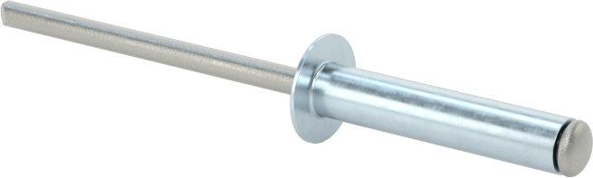 Alüminyum Mandrelli Alüminyum Kör Perçinler, Kubbeli Başlık, 3,2 mm Çap, 9,5 mm-12,5 mm Malzeme için