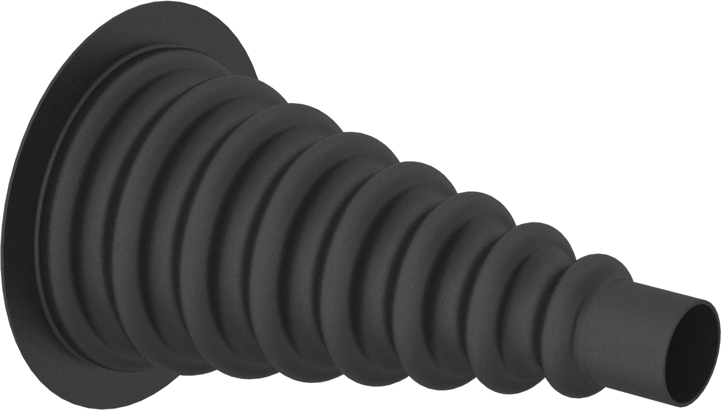 Konik Körük, Yuvarlak, 1“ Manşet ve 3-1/2” Flanş Ucu İç Çapı, 0,04“ ila 0,07” Kalınlık