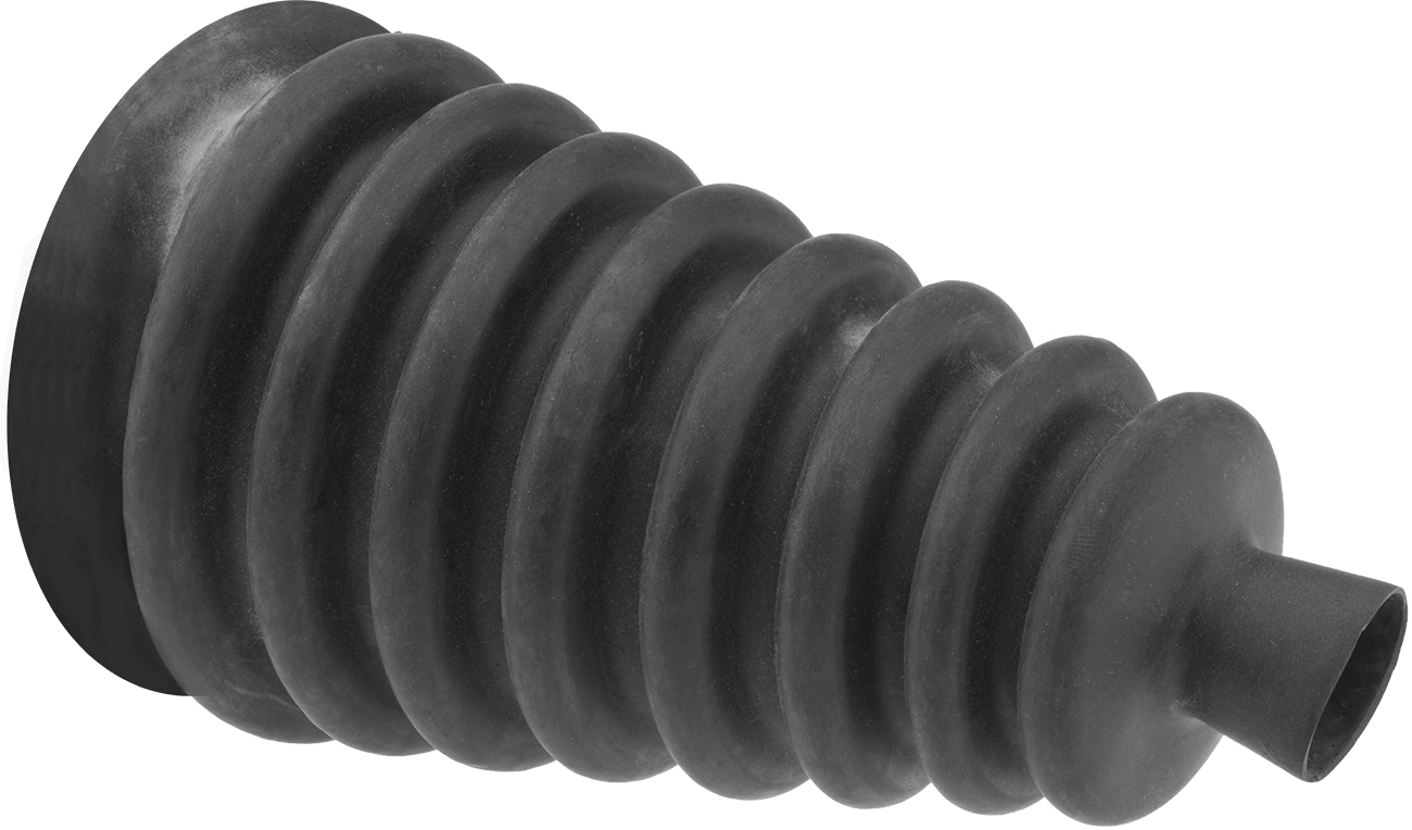 Konik Körük, Yuvarlak, 1/2“ Manşet ve 1-1/4” Flanş Ucu İç Çapı ile. 02“-.04” Kalınlık