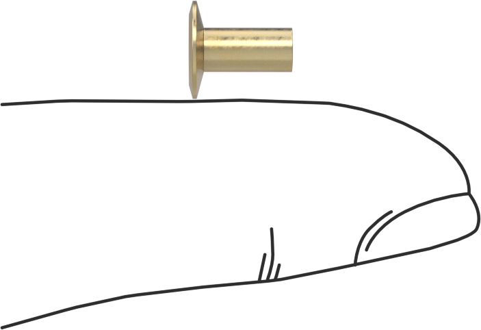 İçi Boş Uçlu Perçinler, 9/64" Çap, 0,190“-0,204” kalınlık için, 0,313" Baş Çapı