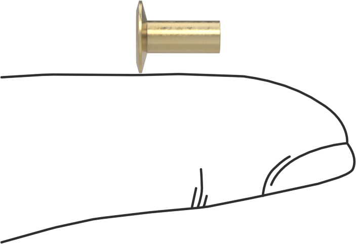 İçi Boş Uçlu Perçinler, 9/64" Çap, 0,221“-0,235” Kalınlık için, 0,313" Baş Çapı