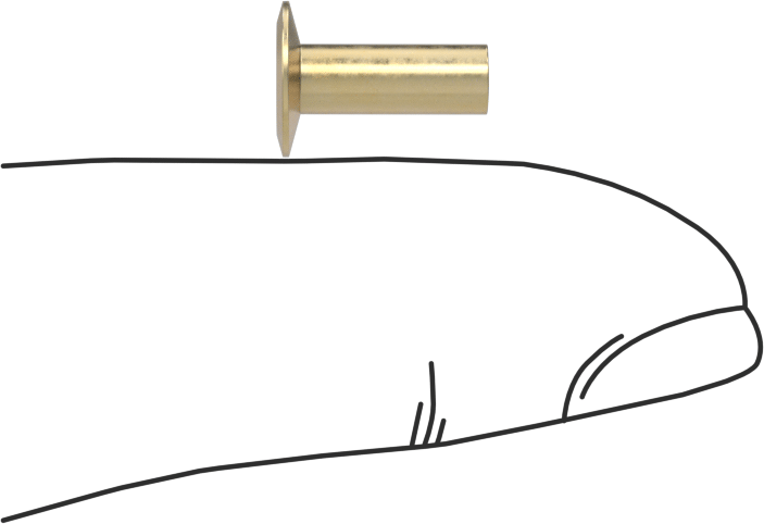 İçi Boş Uçlu Perçinler, 9/64" Çap, 0,284“-0,298” kalınlık için, 0,313" Baş Çapı