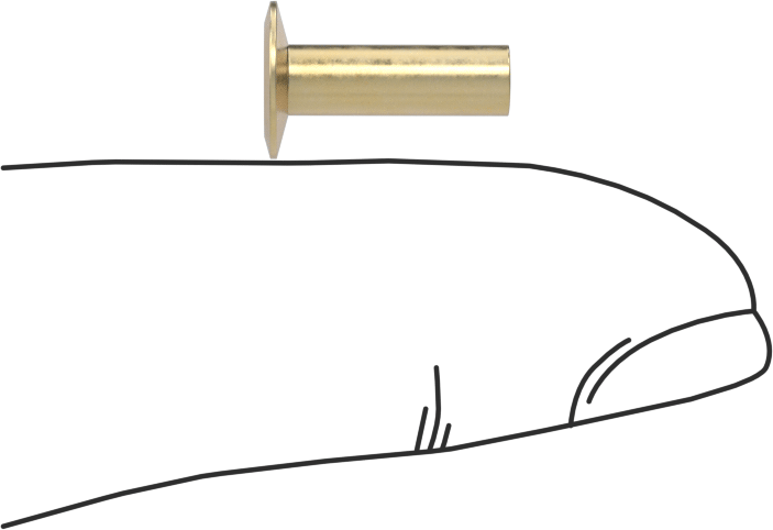 İçi Boş Uçlu Perçinler, 9/64" Çap, 0,346“-0,360” Kalınlık için, 0,313" Baş Çapı