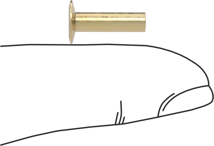 İçi Boş Uçlu Perçinler, 9/64" Çap, 0,409“-0,423” Kalınlık, 0,313" Baş Çapı