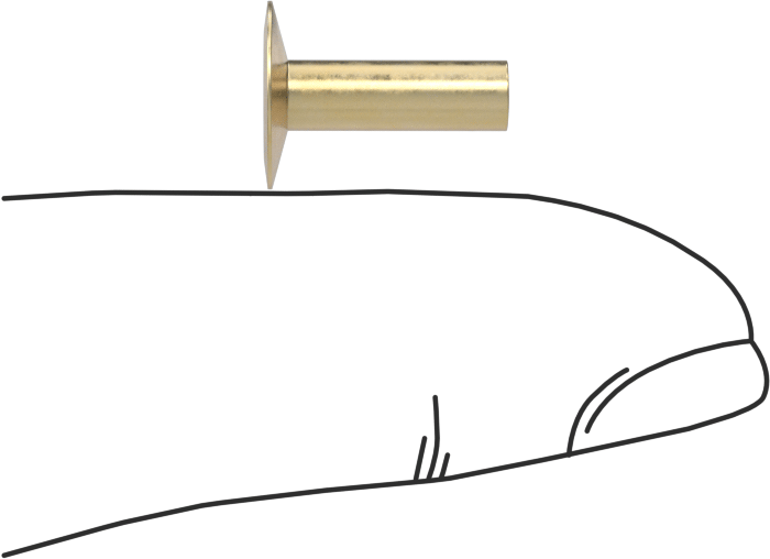 İçi Boş Uçlu Perçinler, 9/64" Çap, 0,346“-0,360” Kalınlık için, 0,375" Baş Çapı