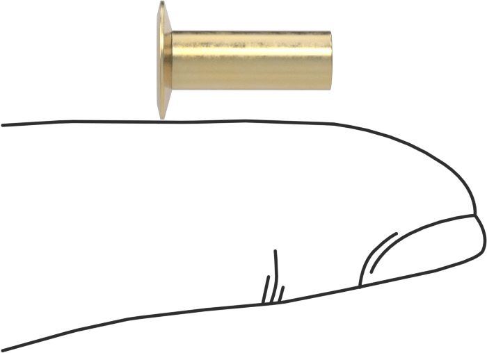 İçi Boş Uçlu Perçinler, 3/16" Çap, 0,378“-0,397” Kalınlık için, 0,375" Baş Çapı