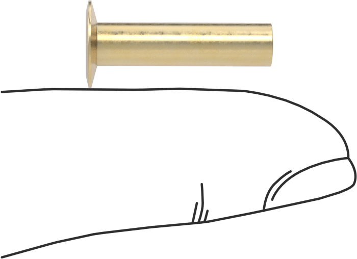 İçi Boş Uçlu Perçinler, 3/16" Çap, 0,628“-0,647” Kalınlık için, 0,375" Baş Çapı