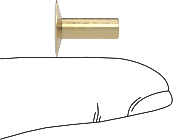 İçi Boş Uçlu Perçinler, 3/16" Çap, 0,378“-0,397” Kalınlık için, 0,5" Baş Çapı