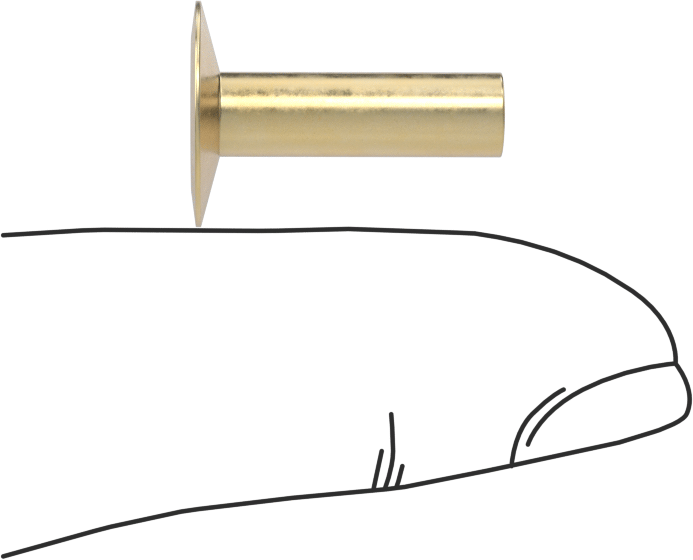 İçi Boş Uçlu Perçinler, 3/16" Çap, 0,503“-0,522” Kalınlık için, 0,5" Baş Çapı