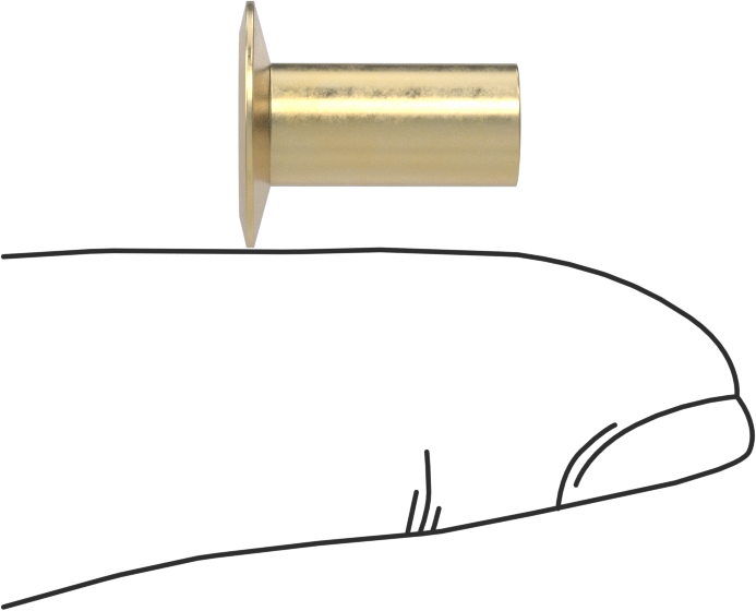 İçi Boş Uçlu Perçinler, 1/4" Çap, 0,338“-0,363” kalınlık için, 0,5" Baş Çapı