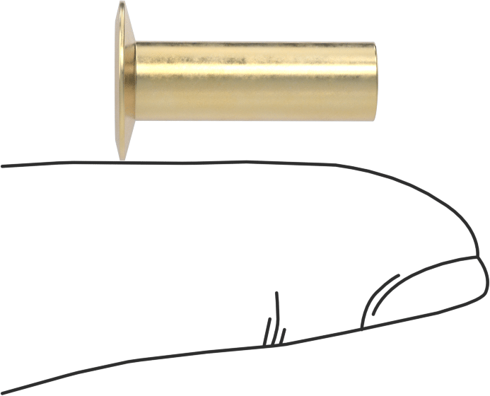 İçi Boş Uçlu Perçinler, 1/4" Çap, 0,588“-0,613” Kalınlığı, 0,5" Baş Çapı