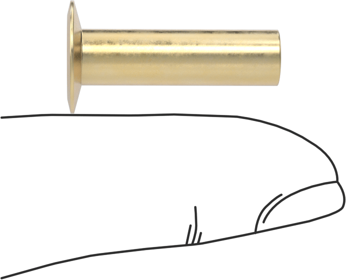 İçi Boş Uçlu Perçinler, 1/4" Çap, 0,713“-0,738” kalınlık için, 0,5" Baş Çapı
