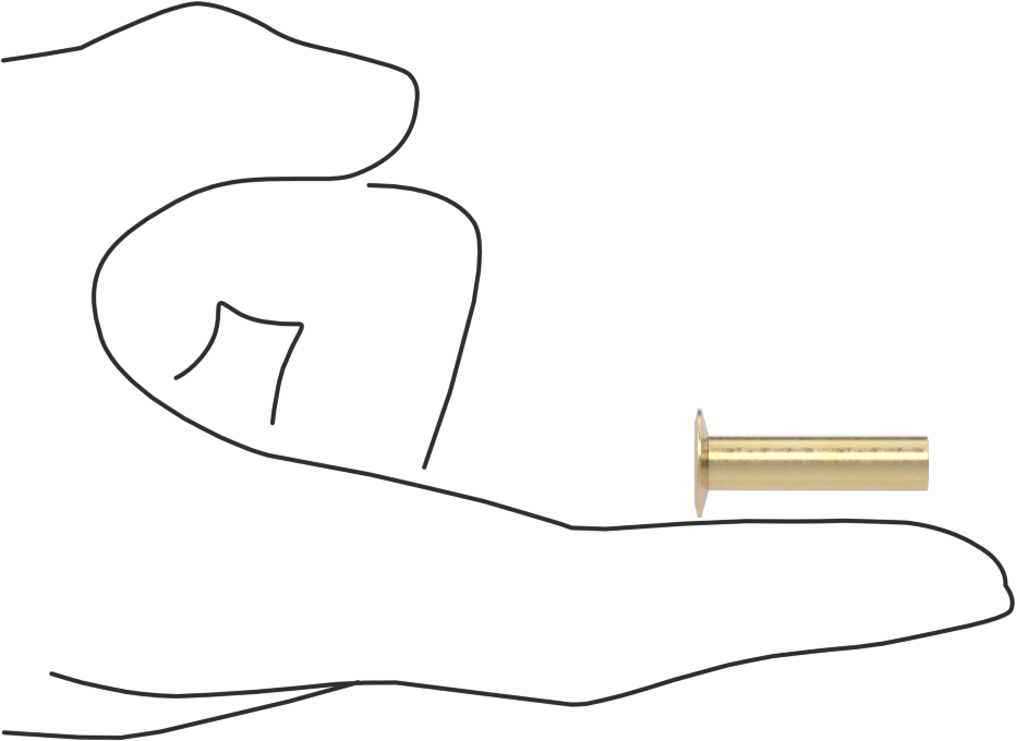 İçi Boş Uçlu Perçinler, 1/4" Çap, 0,838“-0,863” Kalınlık, 0,5" Baş Çapı