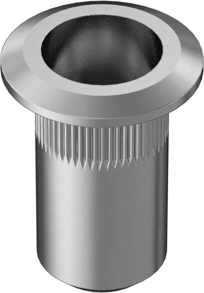 18-8 Paslanmaz Çelik Bükülmeye Dayanıklı Perçin Somunu, M4 x 0,7 mm Diş, 0,5 mm ila 2,5 mm malzeme kalınlığı için