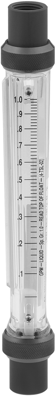 Yüksek Saflıkta Sıvılar için Akış Ölçerler, PVC Bağlantı Parçaları, 1/2 NPT Dişi, 0.1 ila 1 gpm