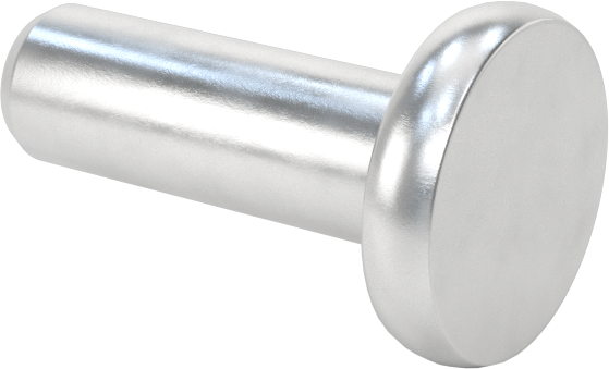Alüminyum Düz Başlı Masif Perçinler, 1/8" Çap, 0,313" maksimum malzeme kalınlığı için