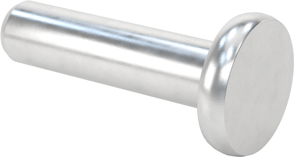 Alüminyum Düz Başlı Masif Perçinler, 1/8" Çap, 0,438" Maksimum Malzeme Kalınlığı için