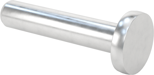 Alüminyum Düz Başlı Masif Perçinler, 1/4" Çap, 1,125" maksimum malzeme kalınlığı için
