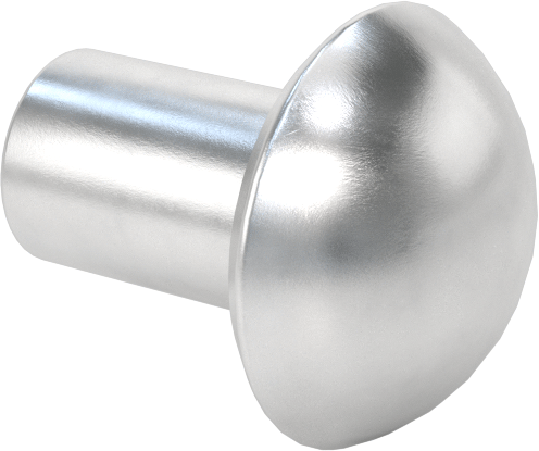 Alüminyum Kubbeli Başlı Masif Perçinler, 1/4" Çap, 0,25" Maksimum Malzeme Kalınlığı için
