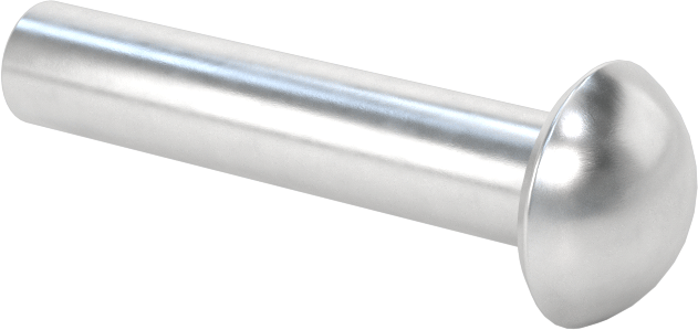 Alüminyum Kubbeli Başlı Masif Perçinler, 1/4" Çap, 1,125" maksimum malzeme kalınlığı için