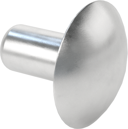 Büyük Çaplı Düşük Profilli Kubbe Başlı Masif Perçinler, 1/8" Çap, 0,188" Maksimum Malzeme Kalınlığı için