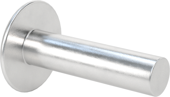 Büyük Çaplı Düşük Profilli Kubbe Başlı Masif Perçinler, 1/8" Çap, 0,438" Maksimum Malzeme Kalınlığı için