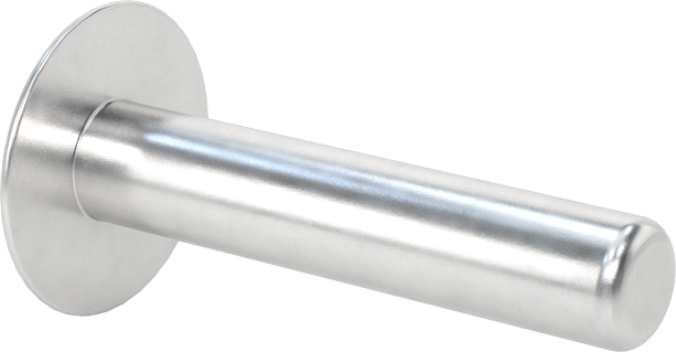Büyük Çaplı Düşük Profilli Kubbe Başlı Masif Perçinler, 1/4" Çap, 1,125" maksimum malzeme kalınlığı için