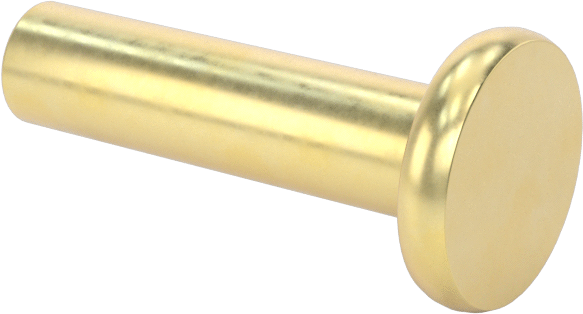 Pirinç Düz Başlı Masif Perçinler, 1/8" Çap, 0,438" Maksimum Malzeme Kalınlığı için